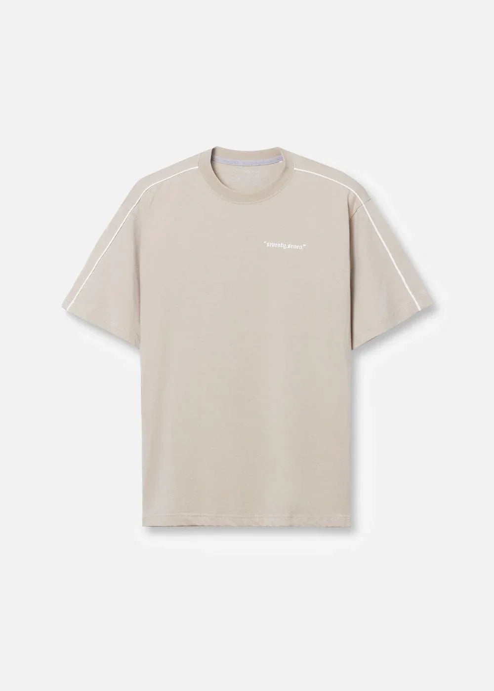 Áo Thun Cotton Line Art Co Giãn Seventy Seven 04 Nâu Nhạt - YaMe.vn
