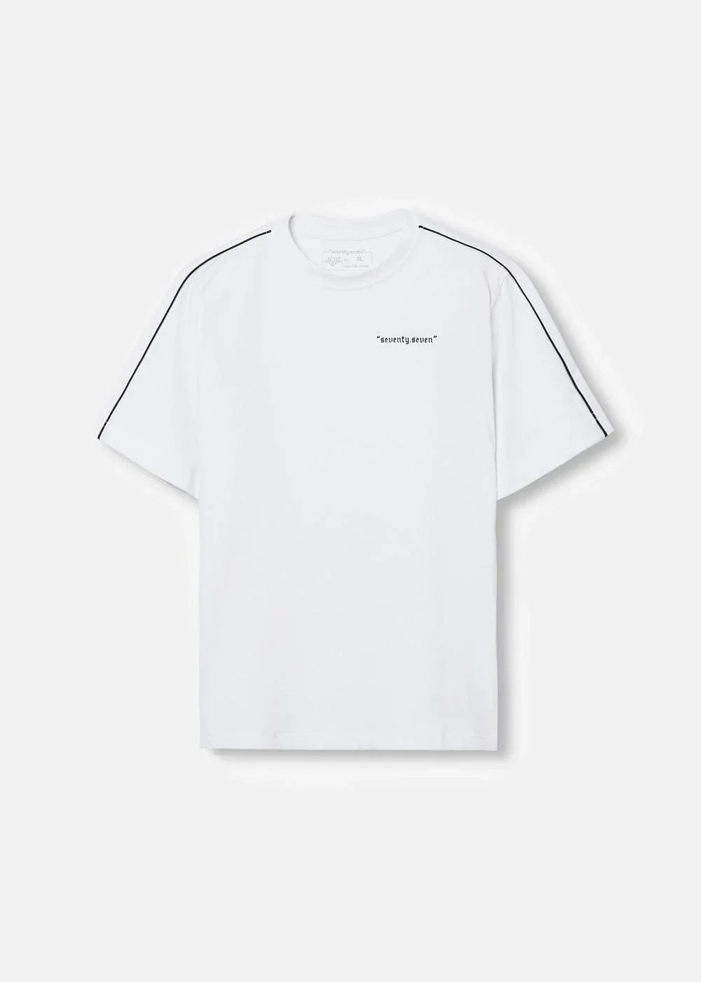 Áo Thun Cotton Line Art Co Giãn Seventy Seven 04 Trắng - YaMe.vn