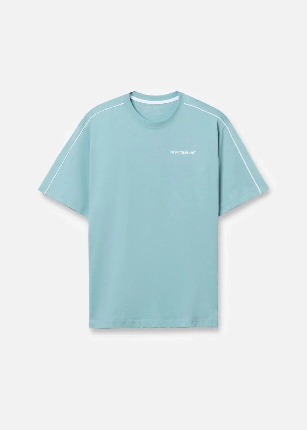 Áo Thun Cotton Line Art Co Giãn Seventy Seven 04 Xanh Ngọc Nhạt - YaMe.vn