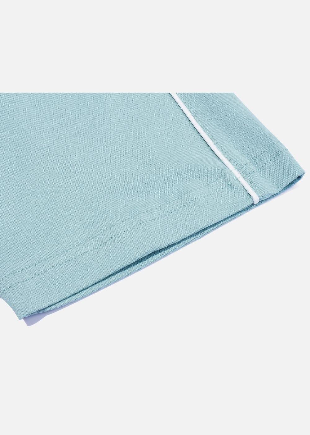 Áo Thun Cotton Line Art Co Giãn Seventy Seven 04 Xanh Ngọc Nhạt - YaMe.vn