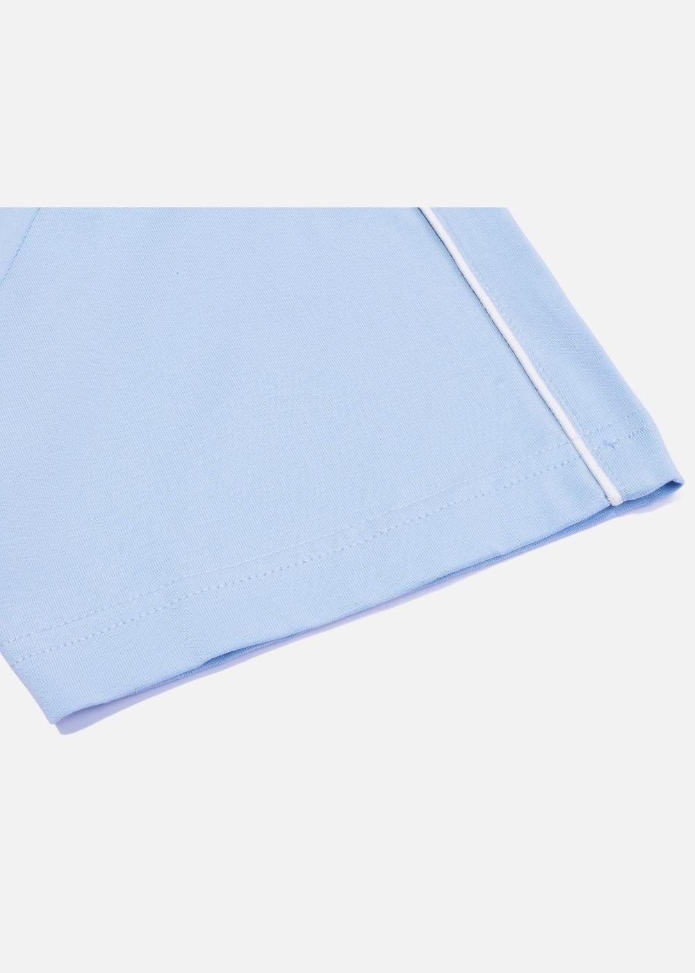 Áo Thun Cotton Line Art Co Giãn Seventy Seven 04 Xanh Dương Nhạt - YaMe.vn