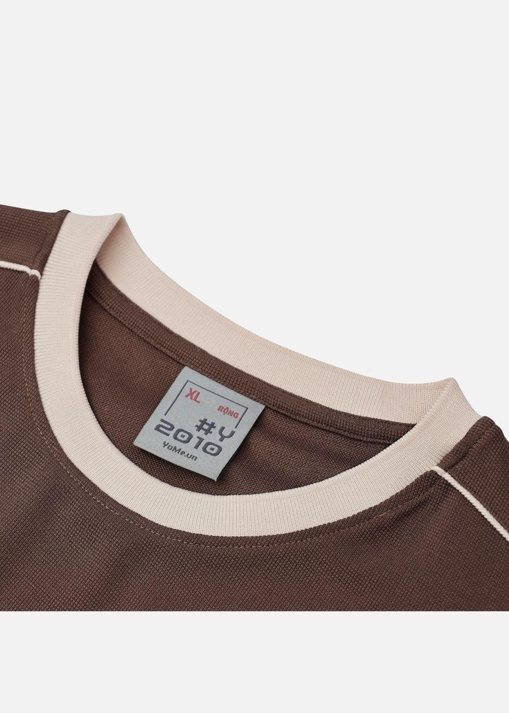 Áo Thun Waffle Co Giãn Seventy Seven 42 Nâu Đậm - YaMe.vn