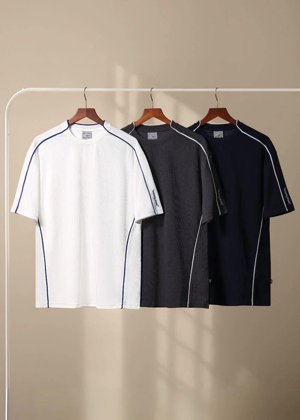 Áo Thun Tay Ngắn Waffle Co Giãn Seventy Seven 44 Xám Đậm - YaMe.vn