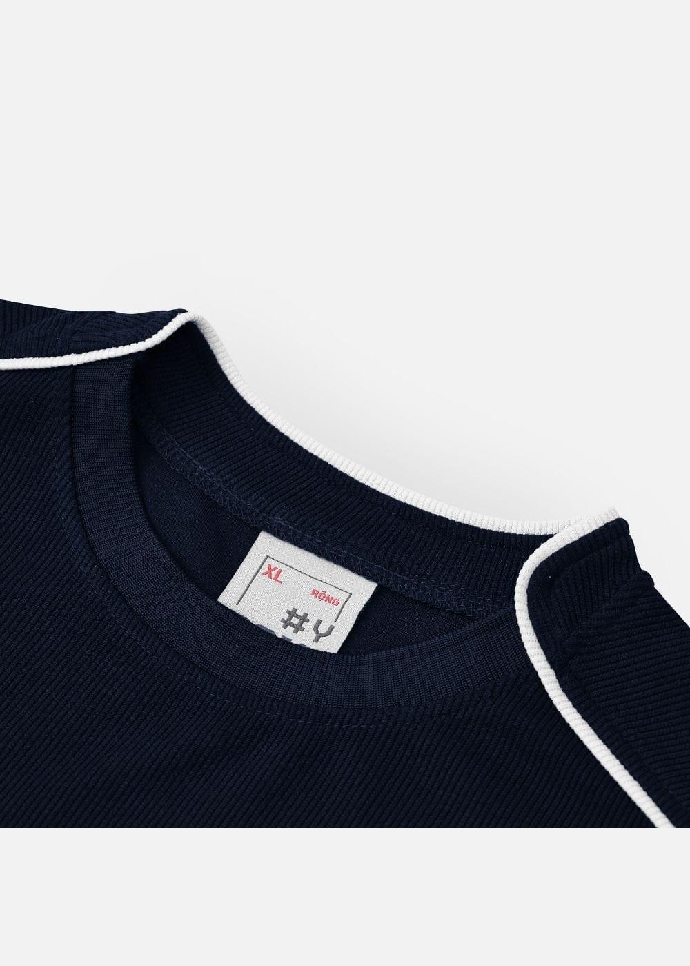 Áo Thun Tay Ngắn Waffle Co Giãn Seventy Seven 44 Xanh Dương Đậm - YaMe.vn