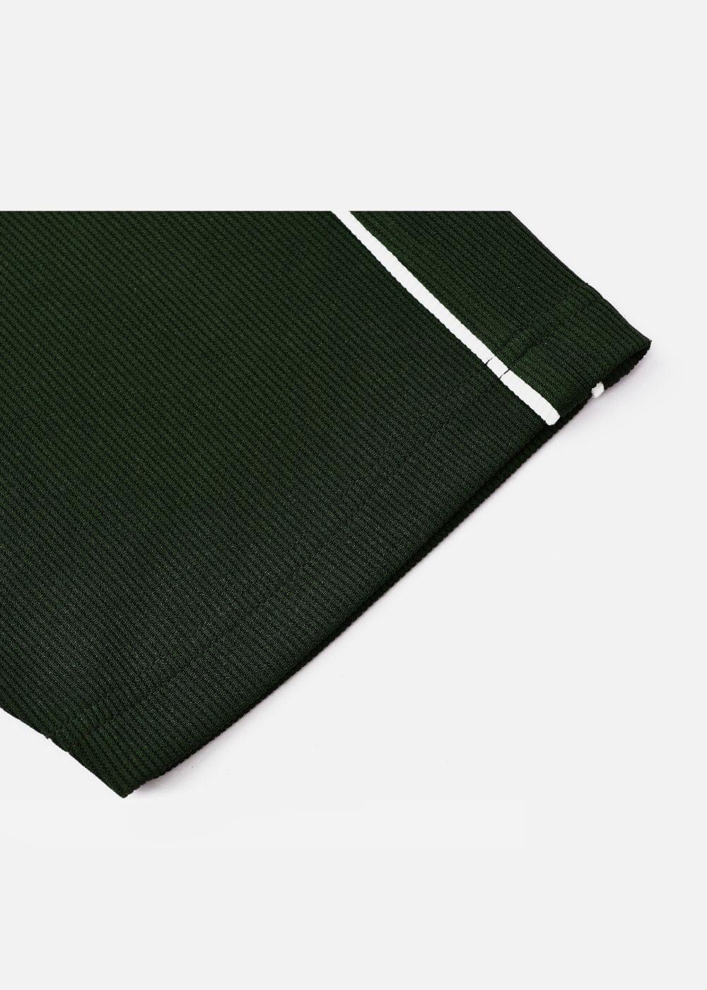 Áo Thun Tay Ngắn Vải Ribbing Co Giãn Seventy Seven 45 Xanh Lá Đậm - YaMe.vn