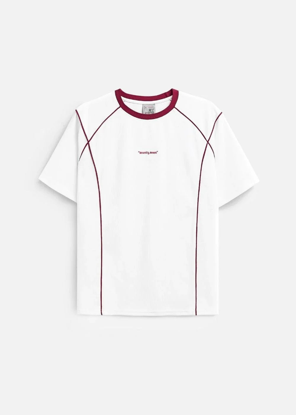 Áo Thun Waffle Line Art Co Giãn Seventy Seven 46 Trắng - YaMe.vn