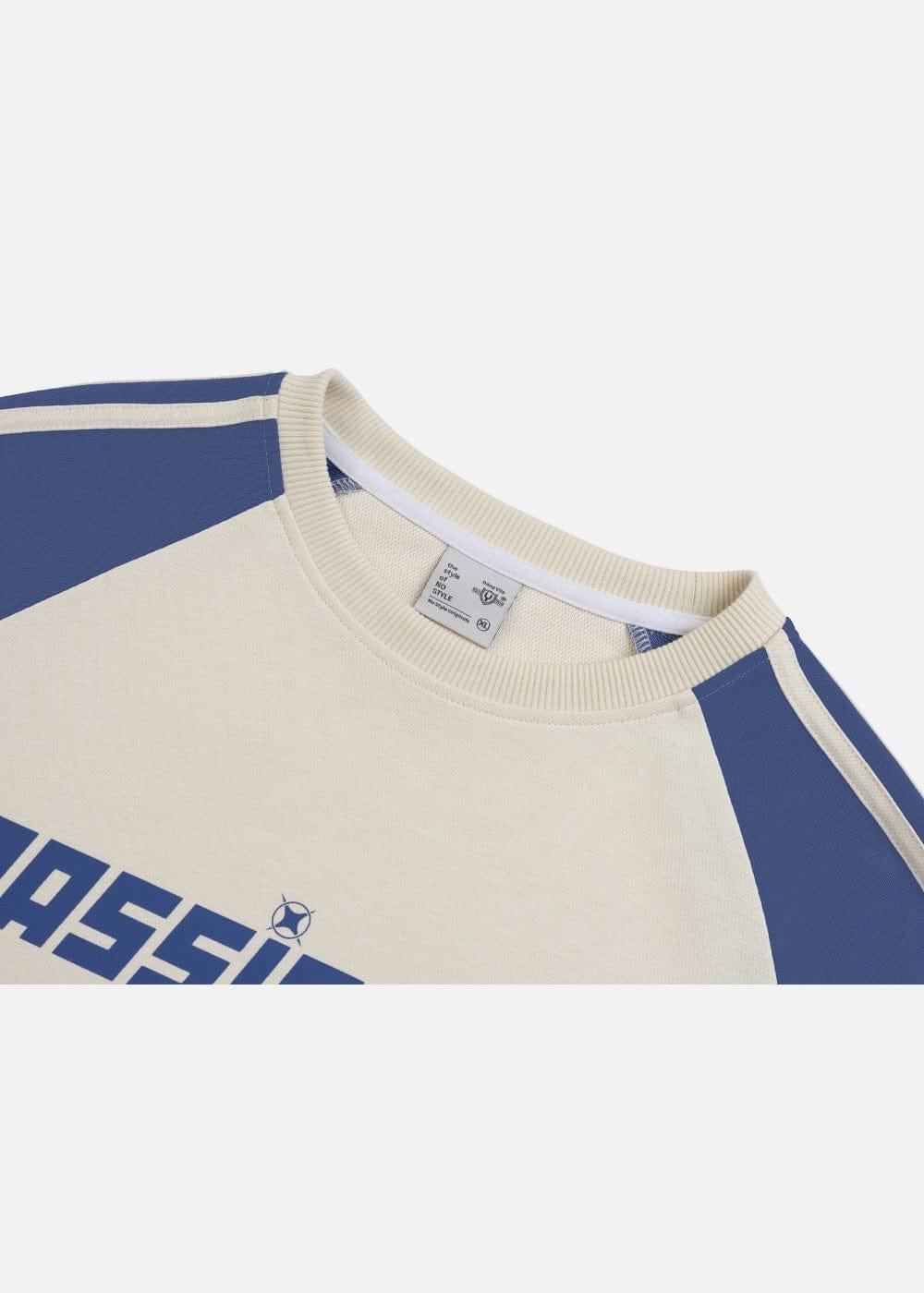 Áo Thun Tay Dài Phối Màu No Style M15 Be Xanh Dương - YaMe.vn