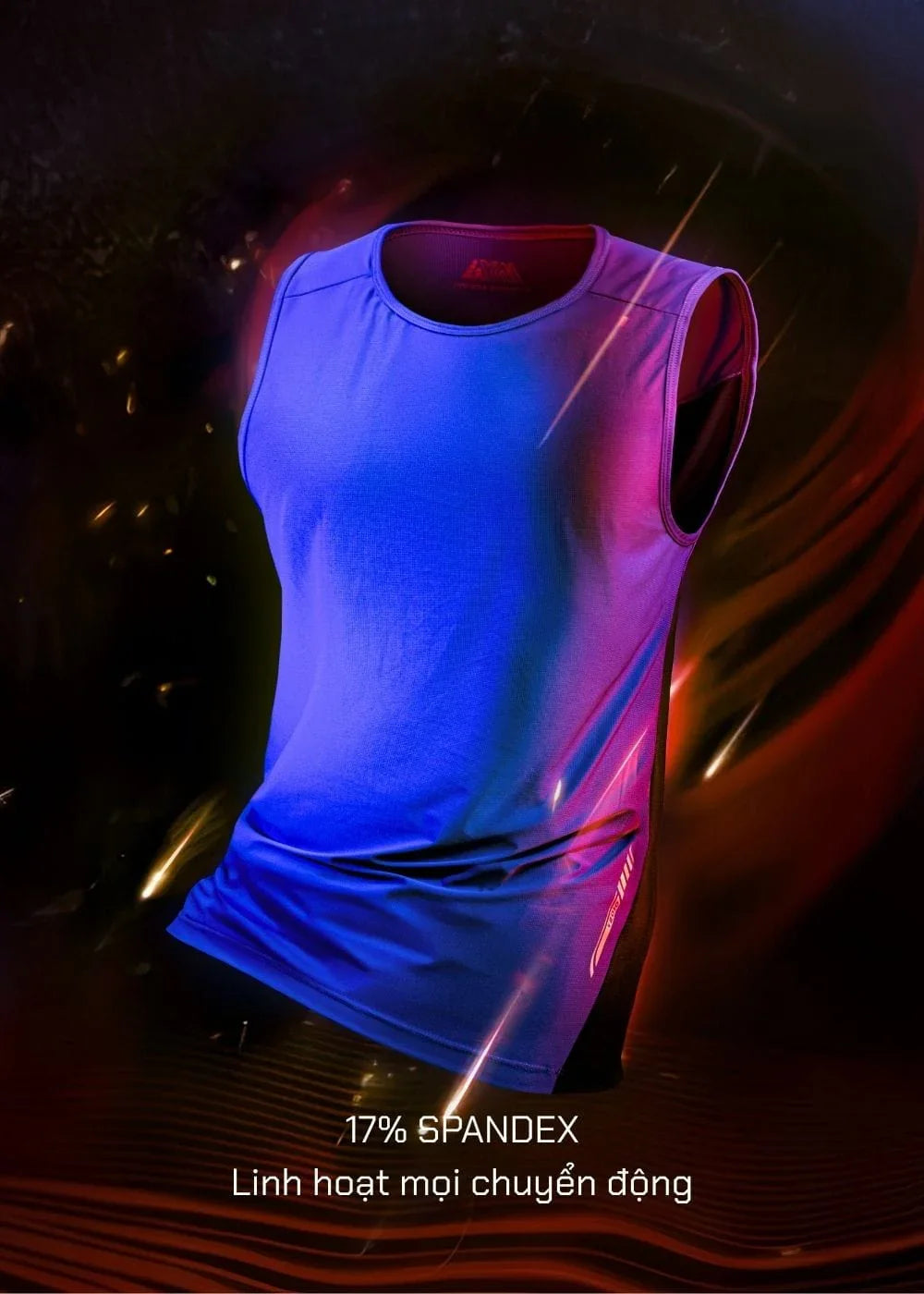 Áo Thun 3 Lỗ Thể Thao Ultra Stretch The Trainer 008 Xanh Dương - YaMe.vn