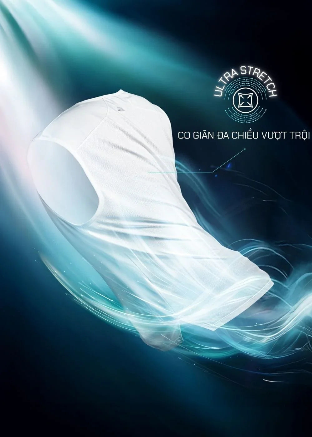 Áo Thun 3 Lỗ Thể Thao Ultra Stretch The Trainer 009 Trắng - YaMe.vn