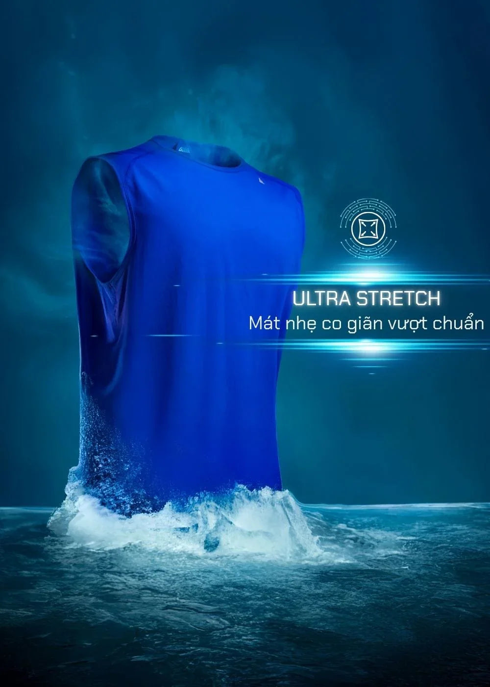 Áo Thun 3 Lỗ Thể Thao Ultra Stretch The Trainer 010 Xanh Dương - YaMe.vn