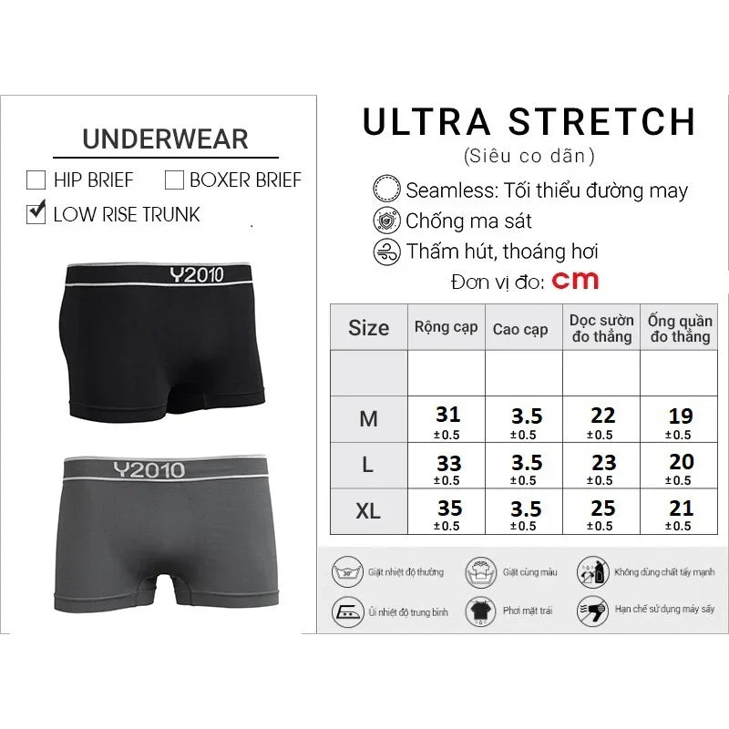 Quần Lót Nam Boxer Seamless Mềm Siêu Co Giãn #Y2010 M1 Đen - YaMe.vn