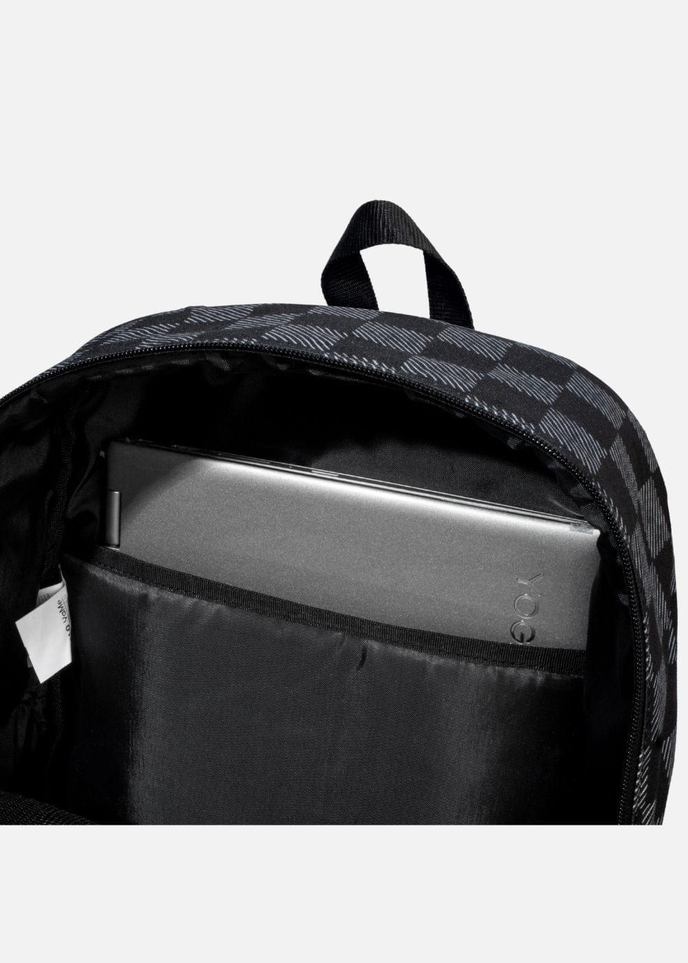 Balo Essential Kẻ Caro Nhiều Ngăn #Y2010 03 Đen - YaMe.vn