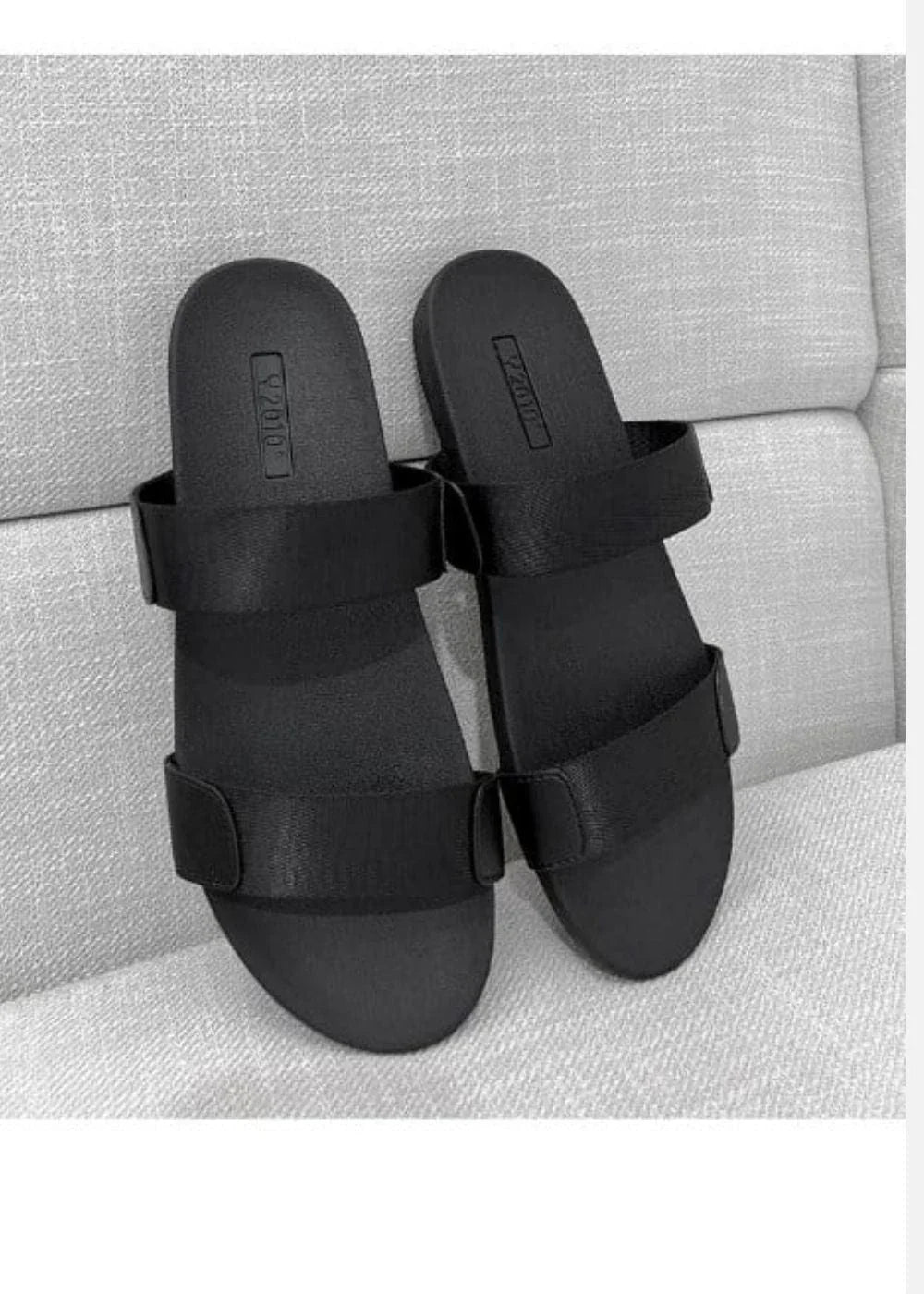 Dép Đế Thấp Two-strap Slides #Y2010 07 Đen - YaMe.vn