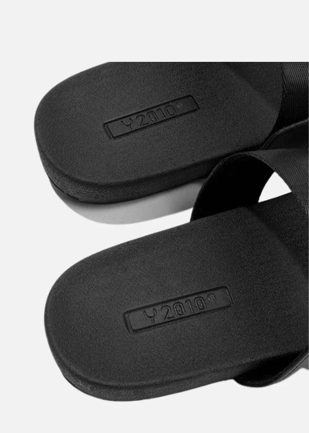 Dép Đế Thấp Two-strap Slides #Y2010 07 Đen - YaMe.vn