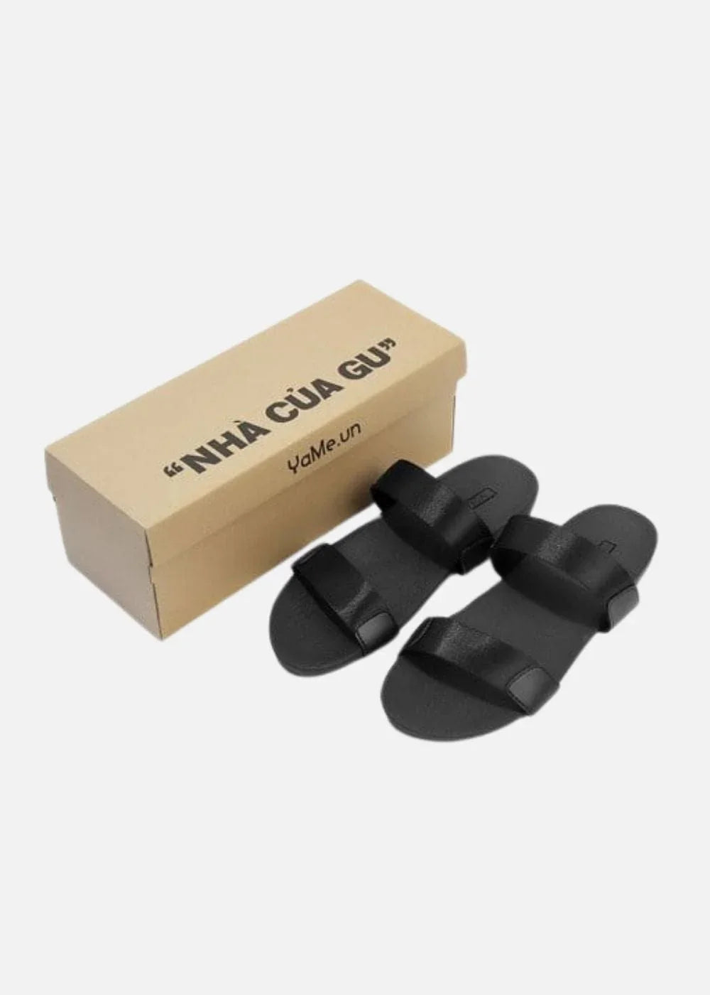 Dép Đế Thấp Two-strap Slides #Y2010 07 Đen - YaMe.vn