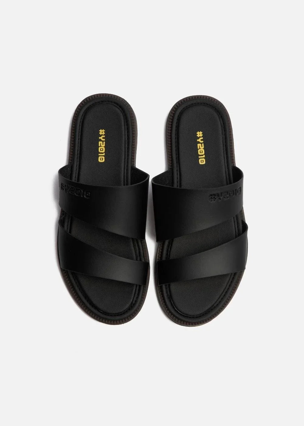 Dép Đế Thấp Two-strap Slides #Y2010 08 Đen - YaMe.vn