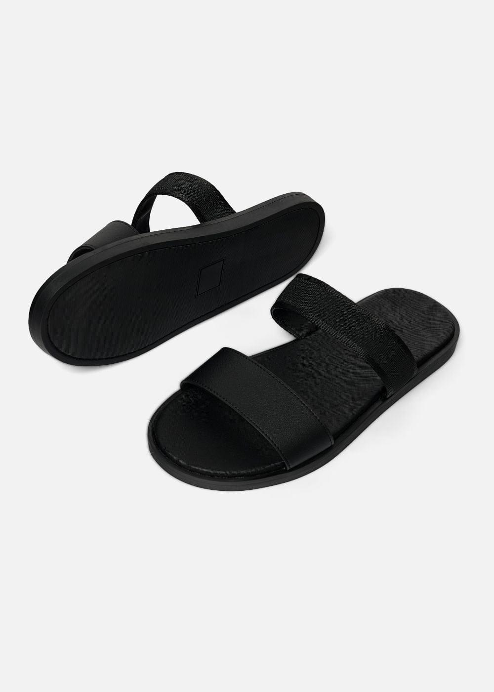 Dép Đế Thấp Two-strap Slides #Y2010 18 Đen - YaMe.vn