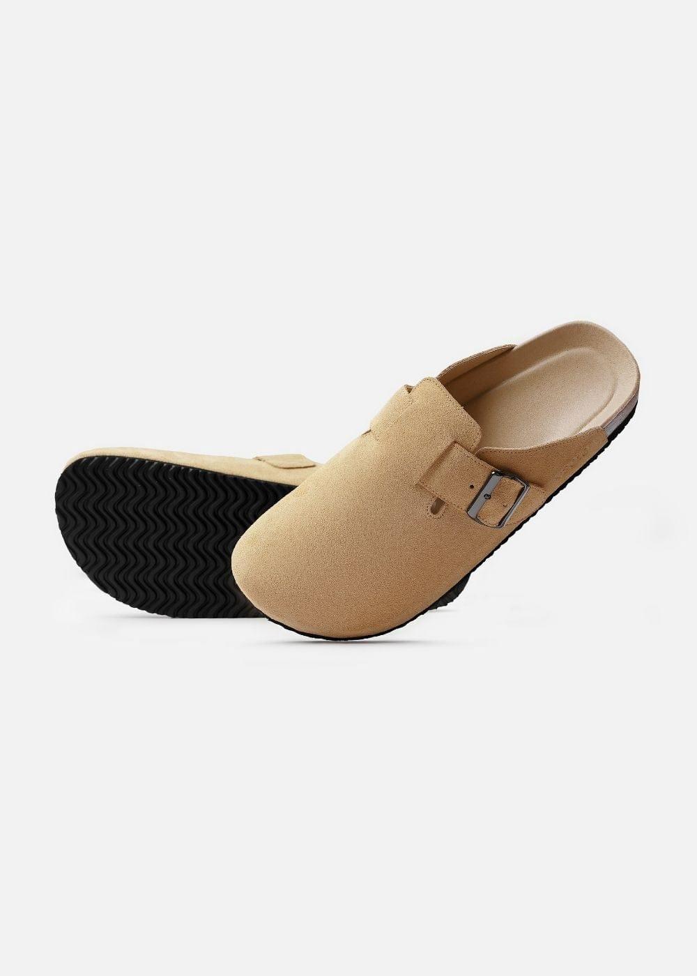 Dép Đế Trấu Mules Da Suede Mềm #Y2010 A001 Nâu - YaMe.vn