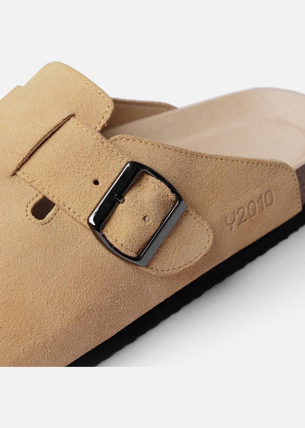 Dép Đế Trấu Mules Da Suede Mềm #Y2010 A001 Nâu - YaMe.vn