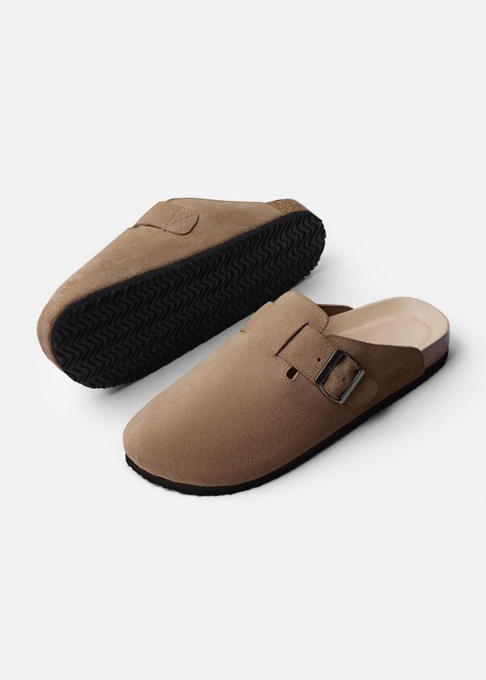 Dép Đế Trấu Mules Da Suede Mềm #Y2010 A001 Nâu Đậm - YaMe.vn