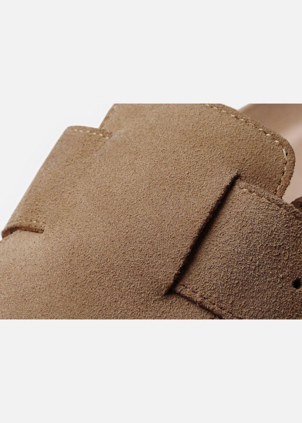 Dép Đế Trấu Mules Da Suede Mềm #Y2010 A001 Nâu Đậm - YaMe.vn