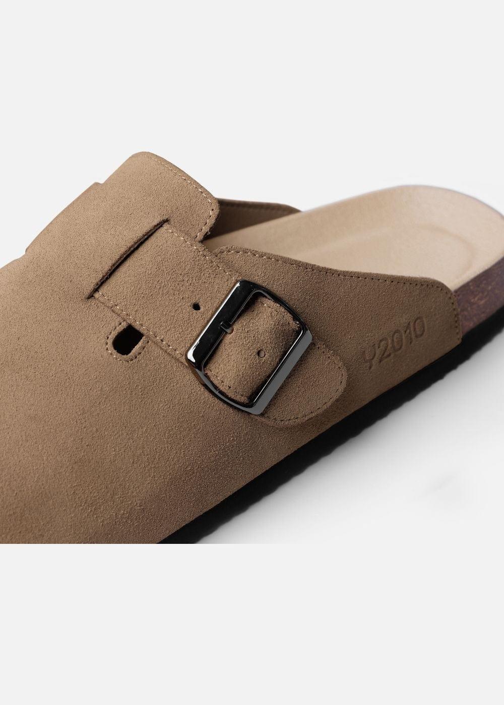 Dép Đế Trấu Mules Da Suede Mềm #Y2010 A001 Nâu Đậm - YaMe.vn