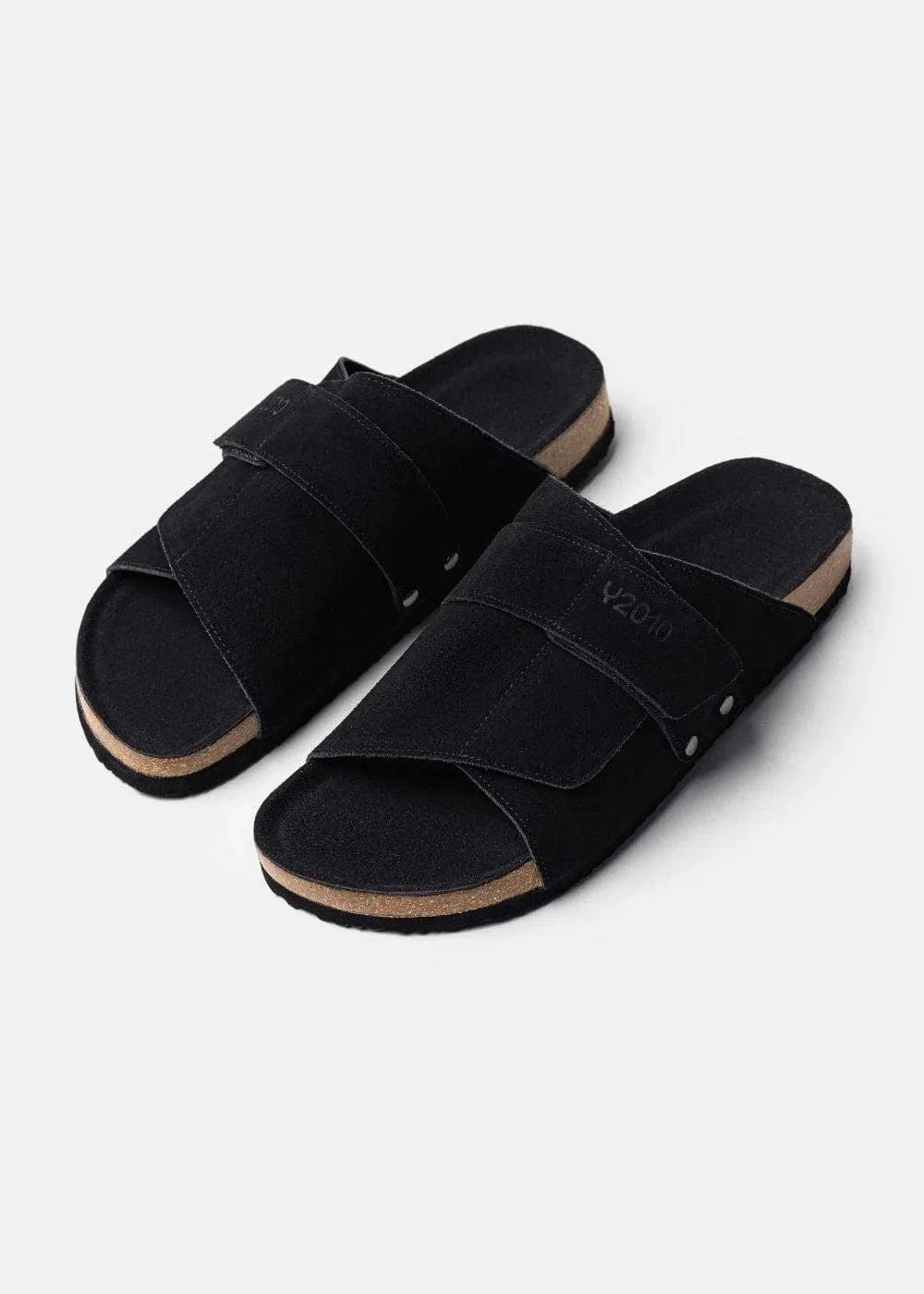 Dép Đế Trấu Slide Slipper Da Suede Mềm #Y2010 A002 Đen - YaMe.vn