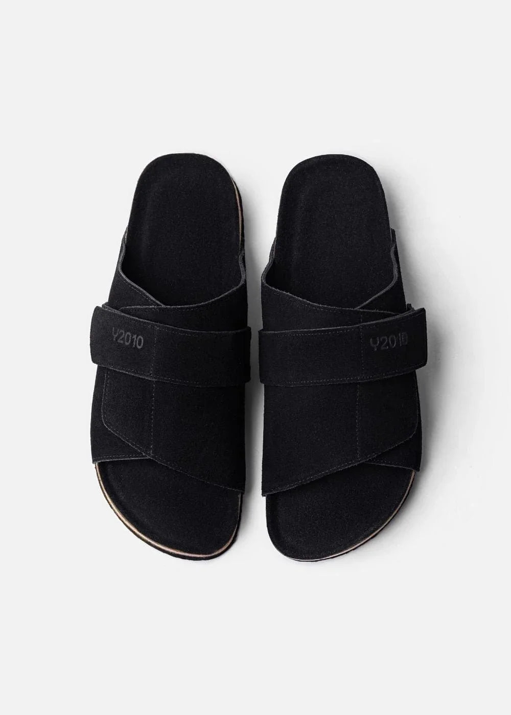 Dép Đế Trấu Slide Slipper Da Suede Mềm #Y2010 A002 Đen - YaMe.vn
