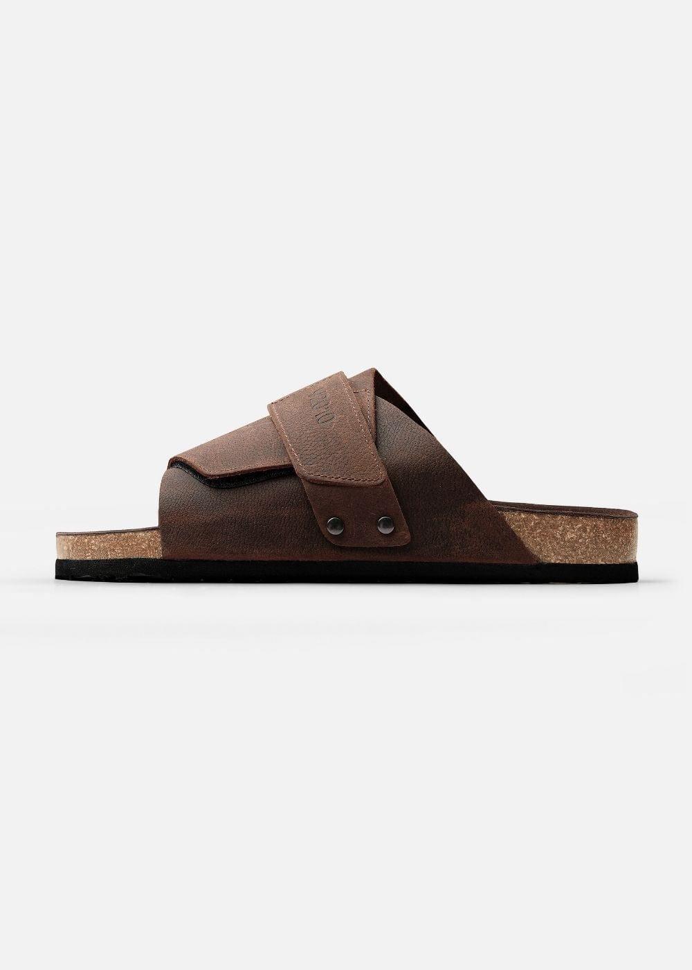 Dép Đế Trấu Slide Slipper Da Suede Mềm #Y2010 A002 Nâu Đậm - YaMe.vn