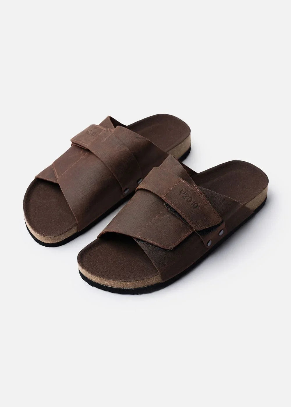 Dép Đế Trấu Slide Slipper Da Suede Mềm #Y2010 A002 Nâu Đậm - YaMe.vn