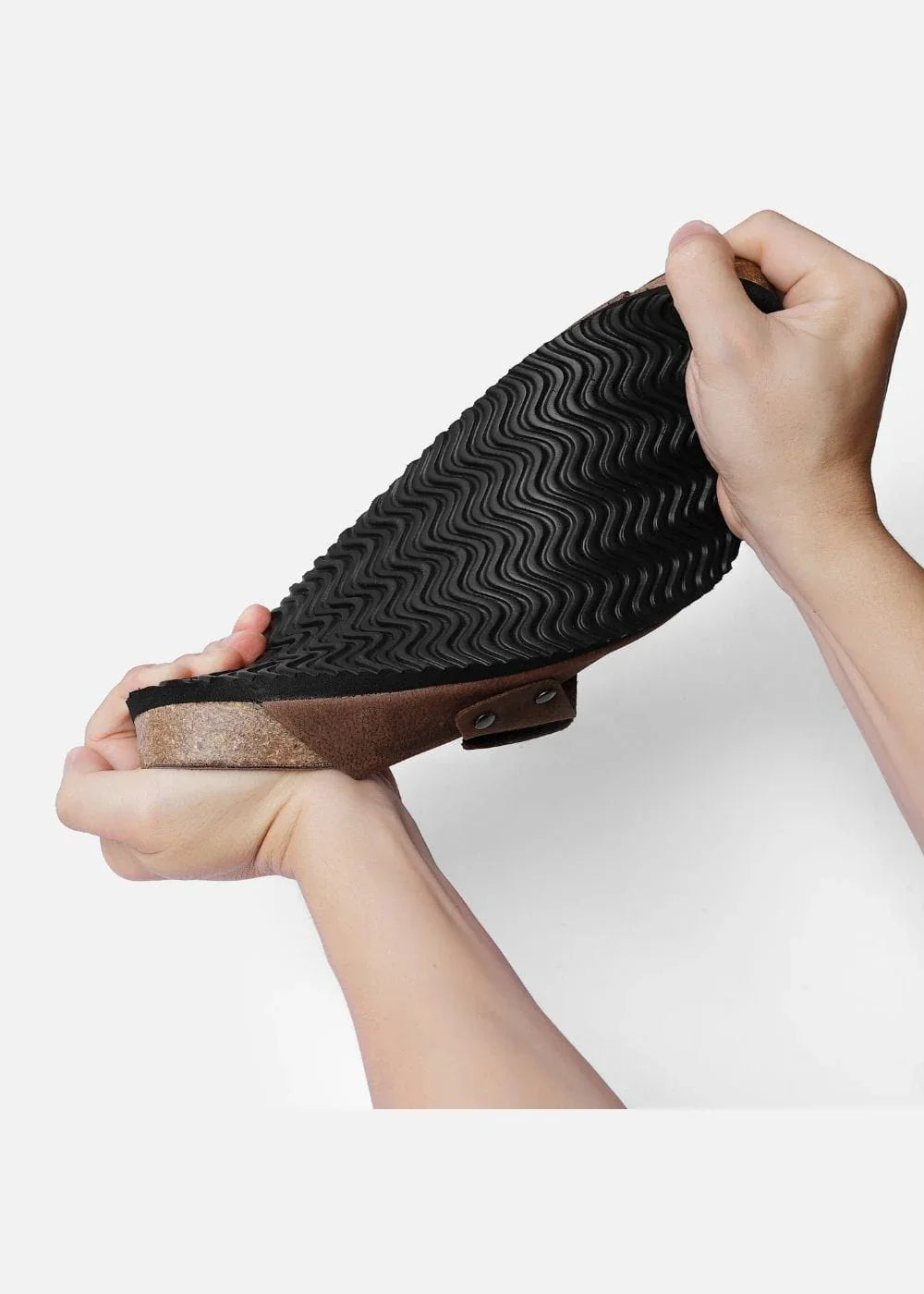 Dép Đế Trấu Two-strap Slides Da Suede Mềm #Y2010 A003 Đen - YaMe.vn