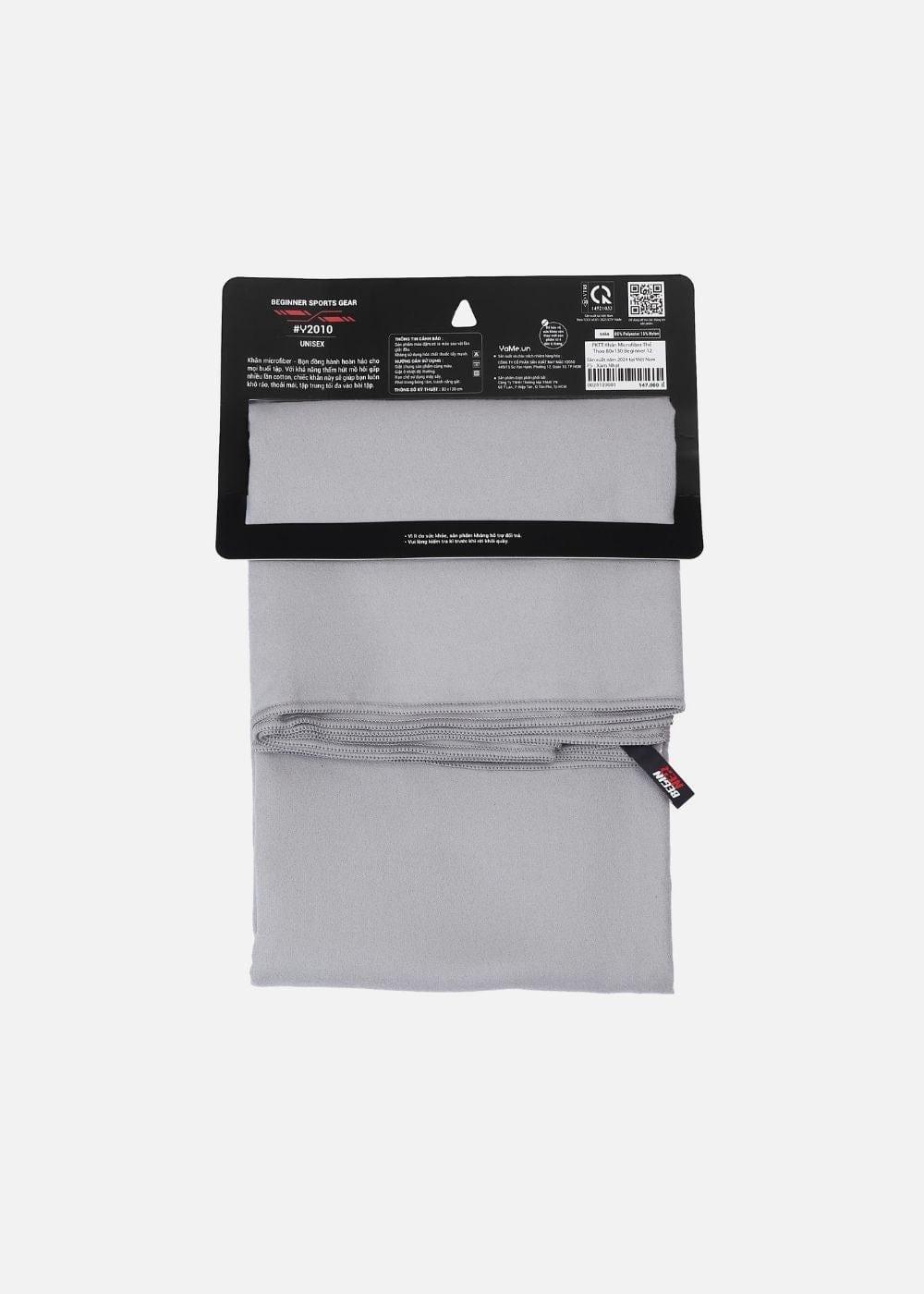 Khăn Thể Thao Microfiber Siêu Mềm Mỏng Nhẹ (80x130) BG 12 Xám - YaMe.vn