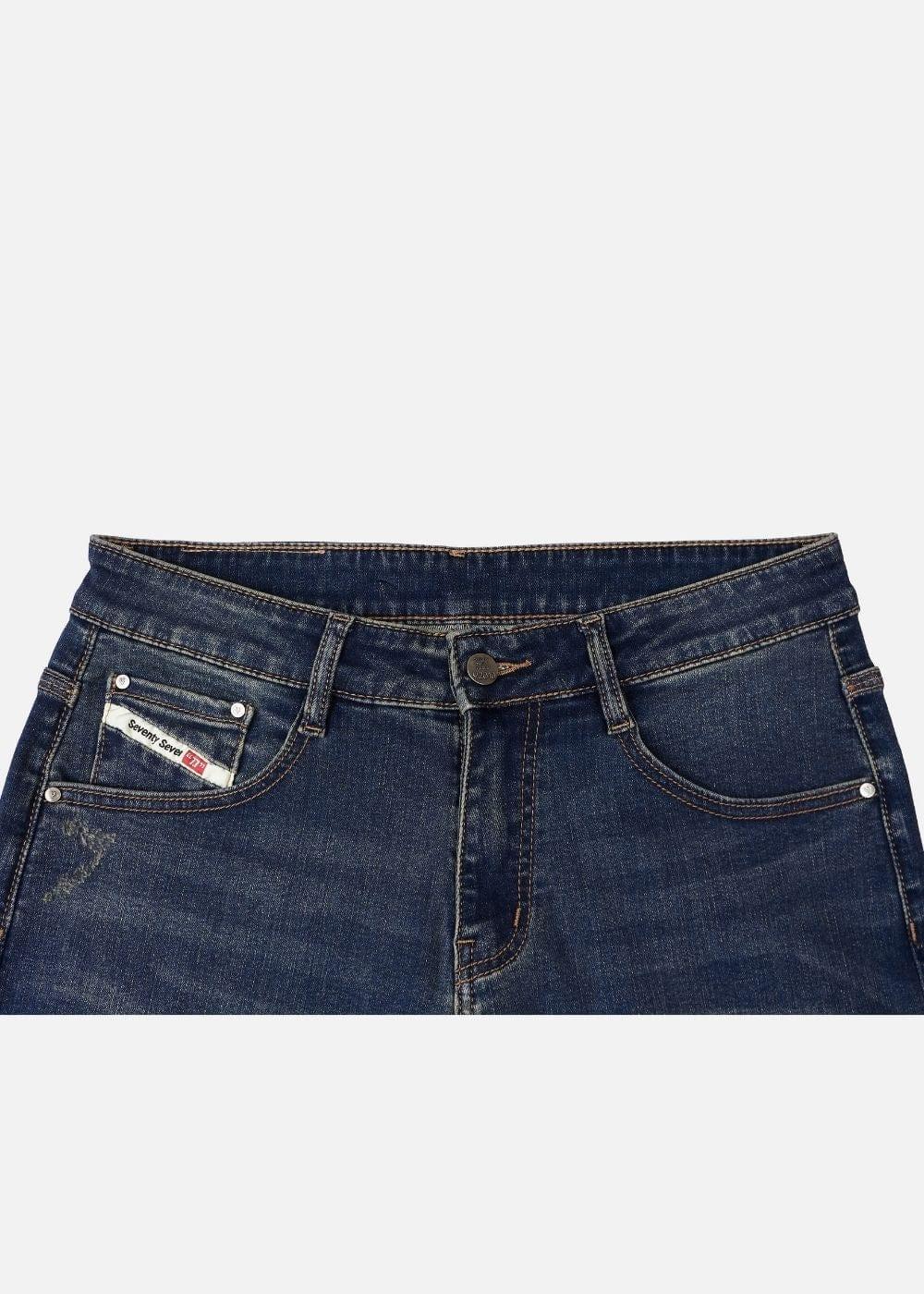 Quần Jeans Slimfit Rách Gối Co Giãn The Original M052 Xanh Dương Đậm - YaMe.vn