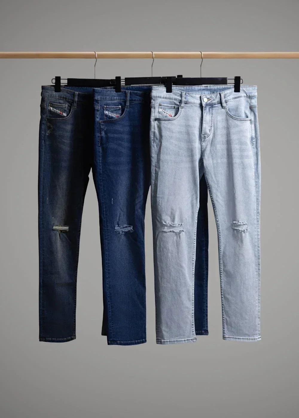 Quần Jeans Slimfit Rách Gối Co Giãn The Original M052 Xanh Dương Đậm - YaMe.vn