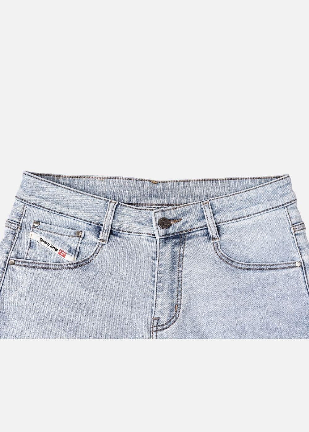 Quần Jeans Slimfit Rách Gối Co Giãn The Original M052 Xanh Dương Nhạt - YaMe.vn