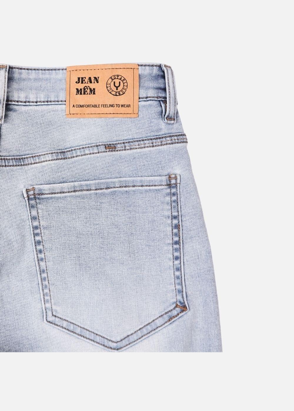 Quần Jeans Slimfit Rách Gối Co Giãn The Original M052 Xanh Dương Nhạt - YaMe.vn