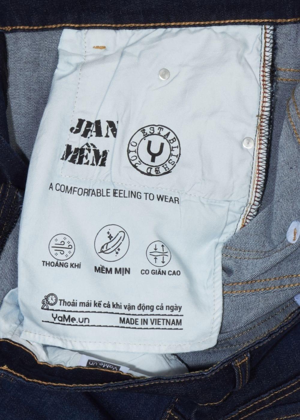 Quần Jeans Slim Fit Mềm Mịn Mát The Original 02 Xanh Dương Đậm - YaMe.vn
