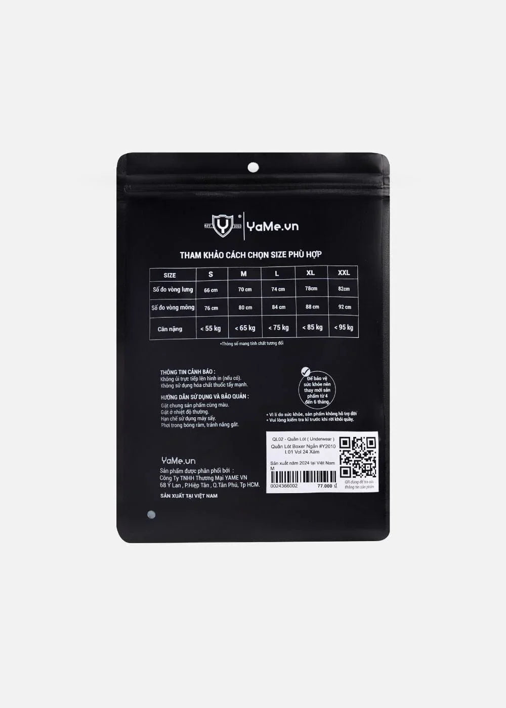 Quần Lót Boxer Ngắn Quần Lót Boxer Ngắn #Y2010 L01 Đen