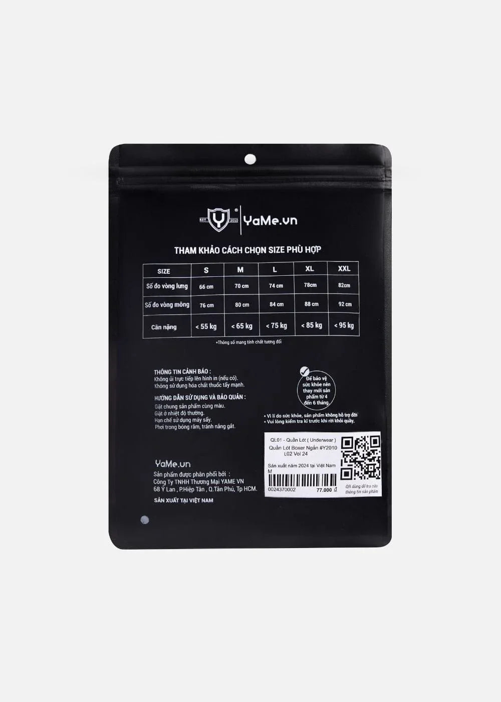 Quần Lót Nam Boxer Vải Lụa Băng #Y2010 L02 Đen - YaMe.vn
