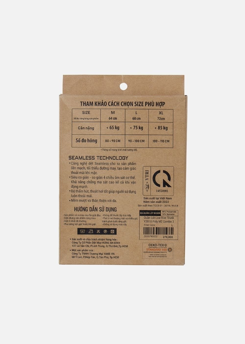 Quần Lót Boxer Ngắn Quần Lót Boxer Ngắn #Y2010 M2 Combo 3
