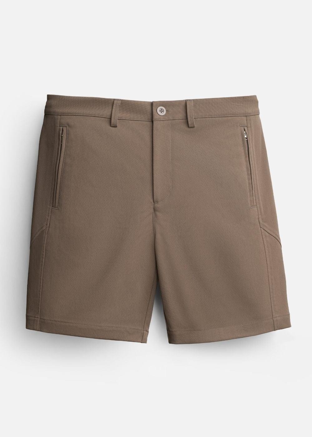 Quần short Kaki Túi Khóa Kéo The Weekend 22 Nâu - YaMe.vn