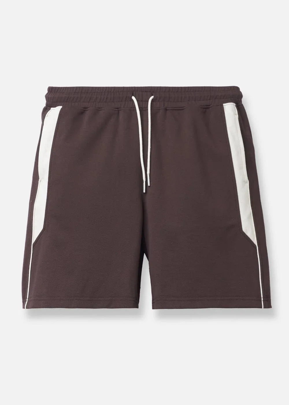 Quần Short Thun Cotton Phối Màu 7 Inch No Style M87 Nâu Đậm - YaMe.vn