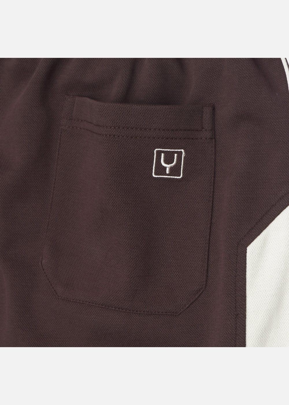 Quần Short Thun Cotton Phối Màu 7 Inch No Style M87 Nâu Đậm - YaMe.vn