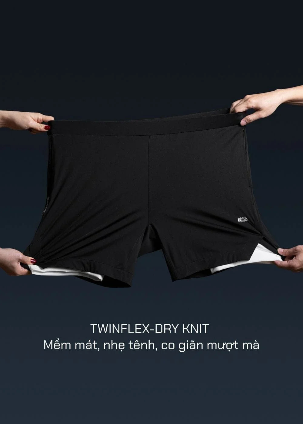 Quần Short Thể Thao Ultra Stretch 2 Lớp The Trainer 013 Đen - YaMe.vn