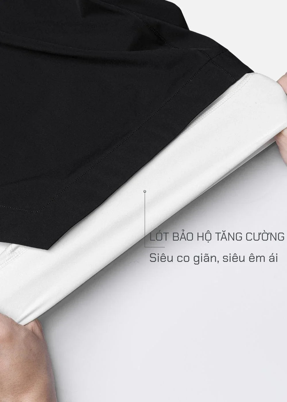 Quần Short Thể Thao Ultra Stretch 2 Lớp The Trainer 013 Đen - YaMe.vn