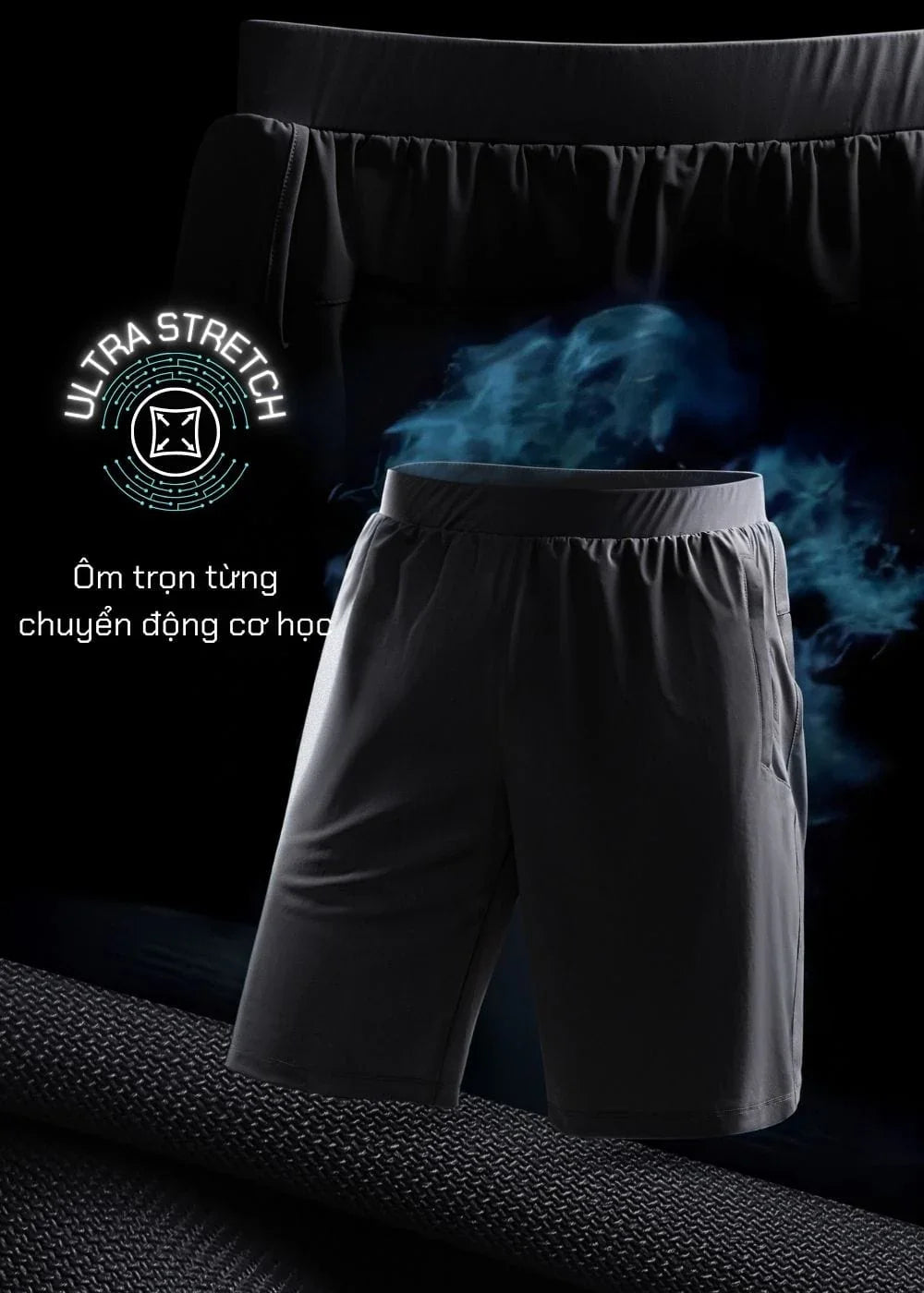 Quần Short Thể Thao 9 Inch Ultra Stretch The Trainer 014 Xám - YaMe.vn