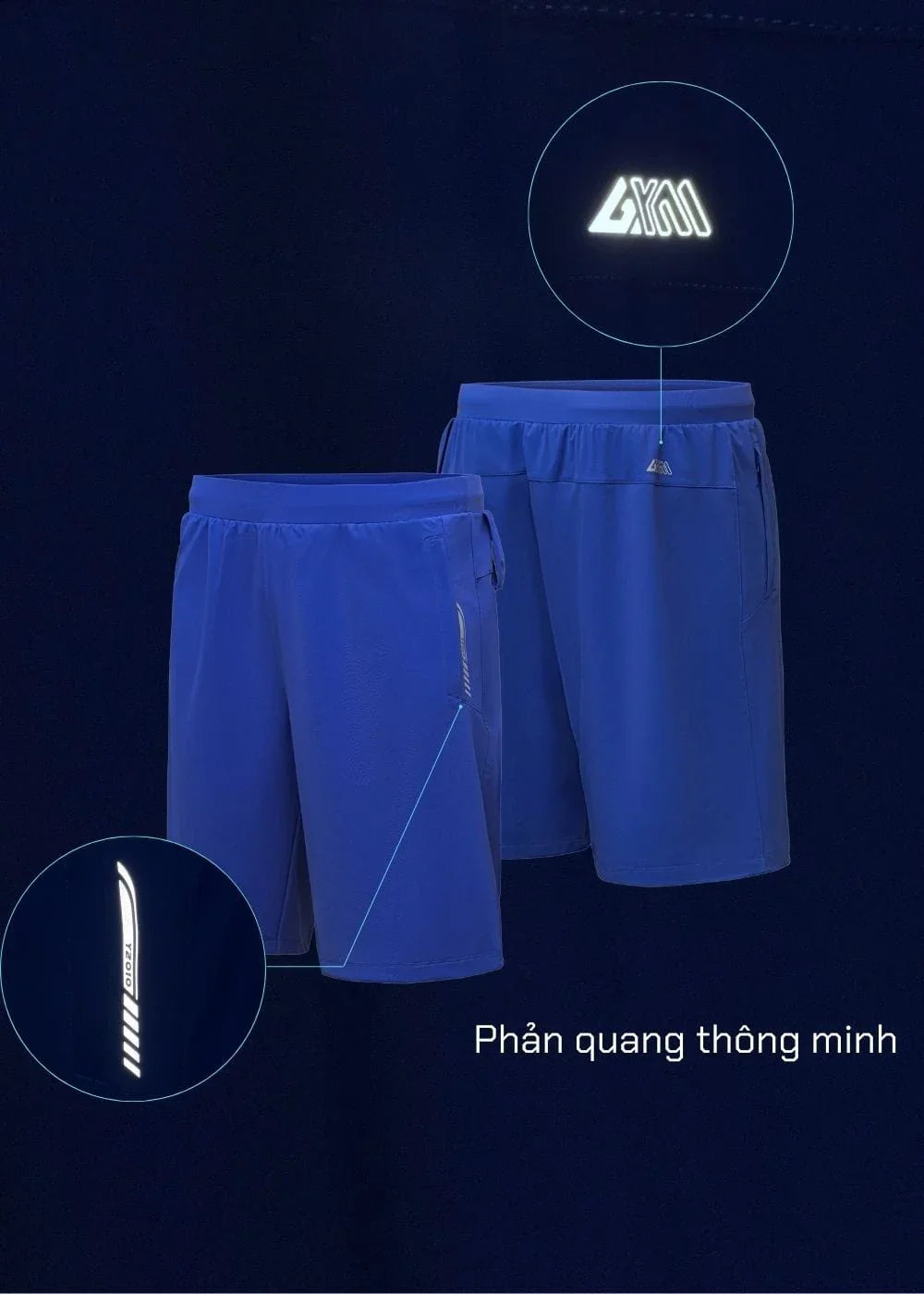 Quần Short Thể Thao 9 Inch Ultra Stretch The Trainer 014 Xanh Dương - YaMe.vn