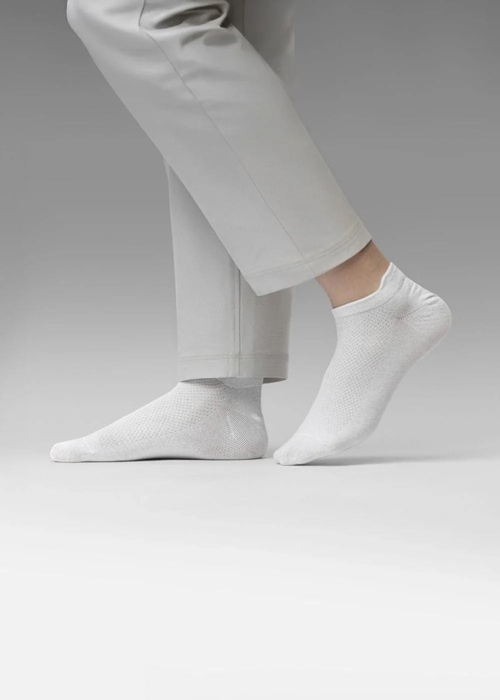 Vớ Cổ Ngắn Công Thái Học 90° Dệt Lưới Thoáng Khí #Y2010 TAB001 Trắng - YaMe.vn