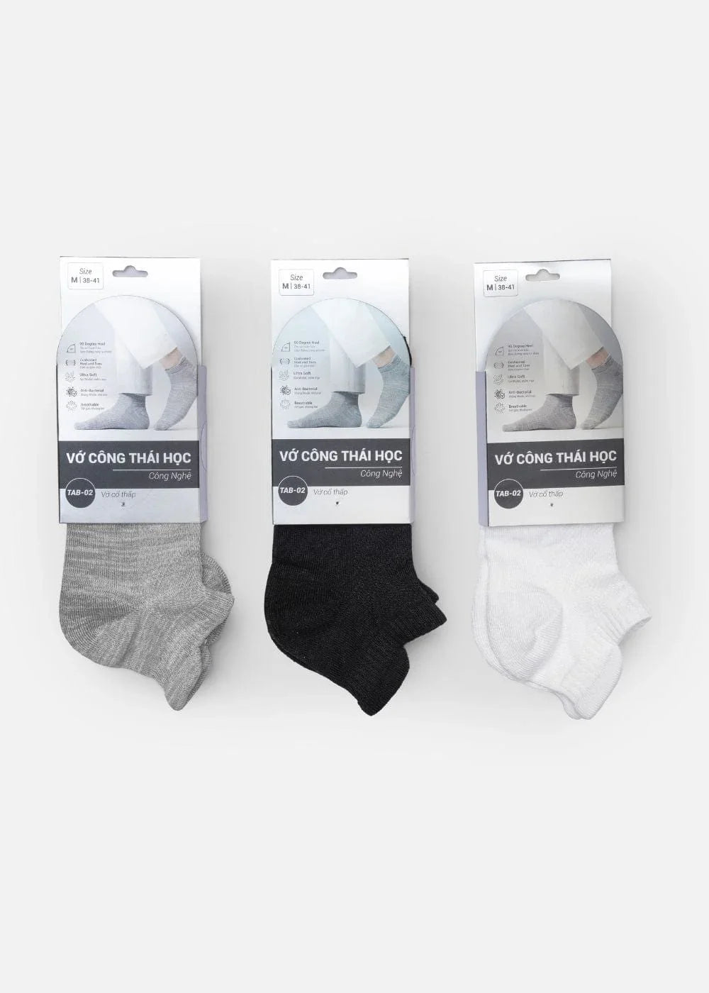 Vớ Cổ Ngắn Công Thái Học 90° Đệm Xù Giảm Chấn #Y2010 TAB002 Đen - YaMe.vn