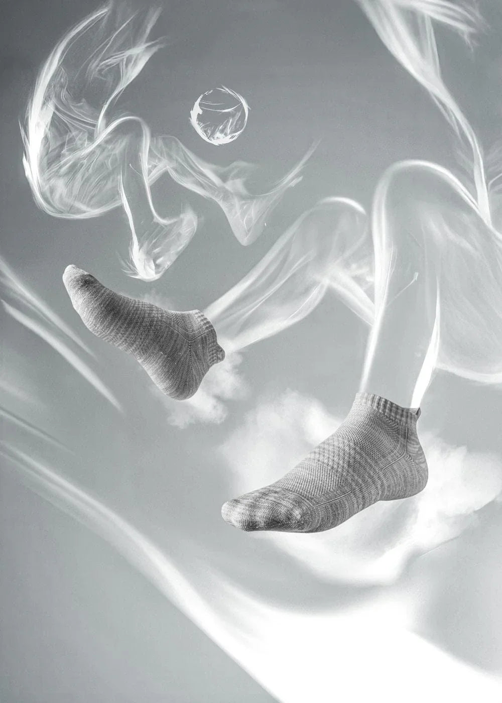 Vớ Cổ Ngắn Công Thái Học 90° Đệm Xù Giảm Chấn Kháng Khuẩn TAB003 Xám Nhạt - YaMe.vn